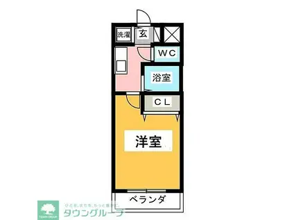 フラワーヒルズ(1K/3階)の間取り写真