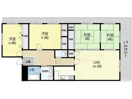 宝塚ヒルズ(4LDK/3階)の間取り写真