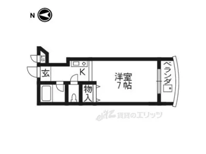 エスタシオン・シバタ(1K/2階)の間取り写真