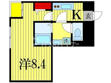 プエルタデルソル(1K/3階)の間取り写真