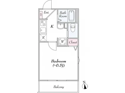 TS CUORE浮間舟渡II(1K/3階)の間取り写真