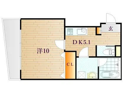 エクイリブリオビル(1DK/7階)の間取り写真