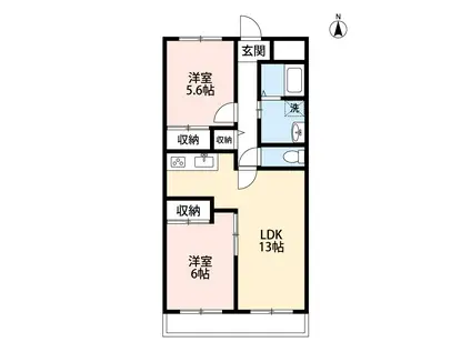 天神山マンションI号館(2LDK/8階)の間取り写真