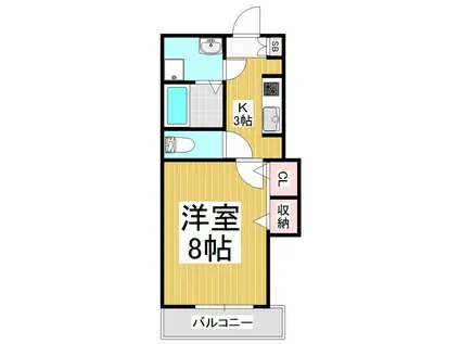 フレンドリーハイツ紺屋(1K/1階)の間取り写真