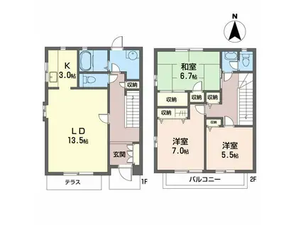 昴の郷学園前(3LDK/1階)の間取り写真