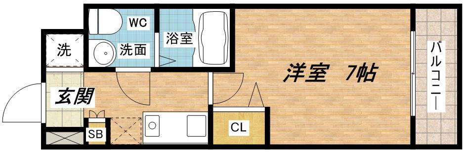 セレニテ本町ROJI 02(1K/6階)の間取り写真