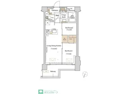 ブランシエスタ西馬込(2LDK/4階)の間取り写真