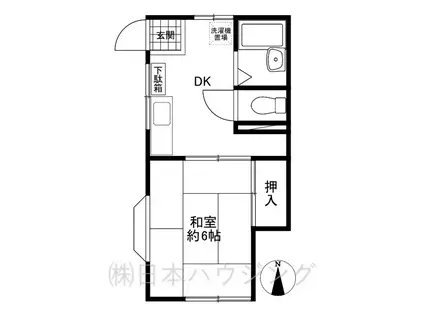 ホワイトハイツ(1DK/2階)の間取り写真