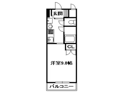 プリマベーラ四季(1K/2階)の間取り写真