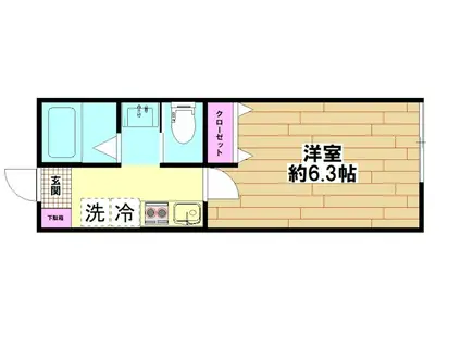 LA LUCE西新井宿(1K/3階)の間取り写真