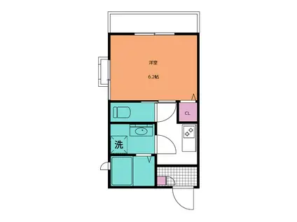 DOLCEII(1K/3階)の間取り写真