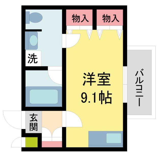 パインコート浜芦屋(ワンルーム/2階)の間取り写真