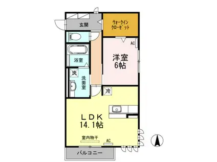 レジデンス神都II(1LDK/3階)の間取り写真