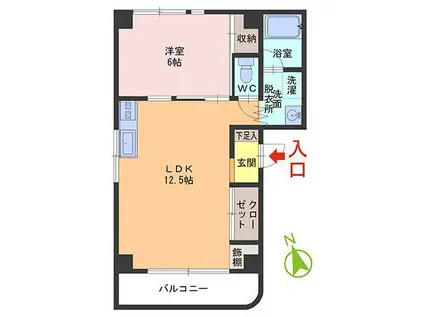 パセオ日の出(2DK/3階)の間取り写真