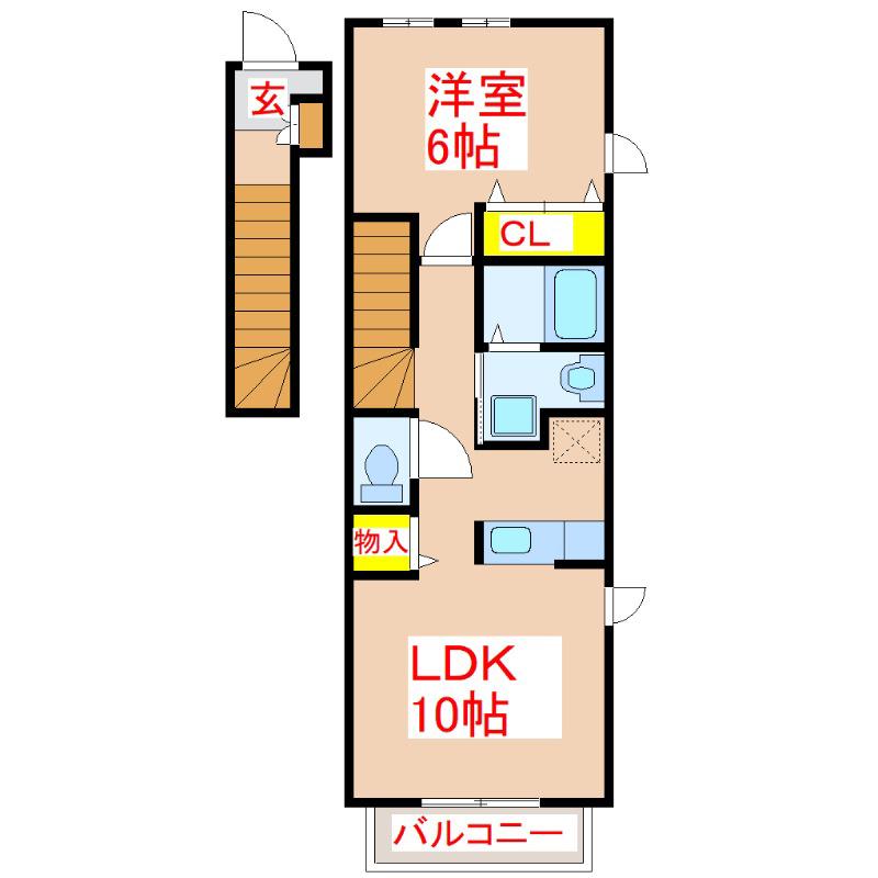J&Sミレニアム(1LDK/2階)の間取り写真