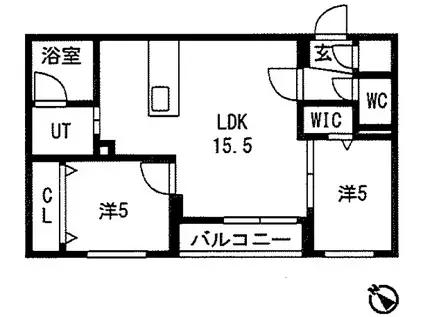 WELL RESIDENCE(2LDK/2階)の間取り写真