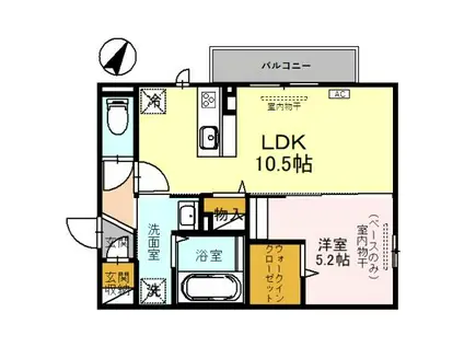 アステールVII(1LDK/1階)の間取り写真