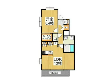 アンソレイユ参番館(1LDK/1階)の間取り写真