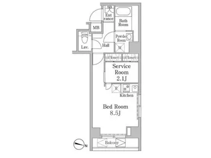 ヴァンクール岩本町(ワンルーム/4階)の間取り写真