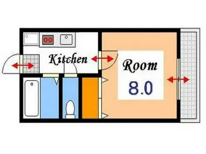 新京パレス(1K/3階)の間取り写真