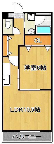 フォレストヴィラ別所町(1LDK/1階)の間取り写真