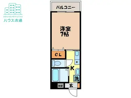 レスピーロ(1K/5階)の間取り写真