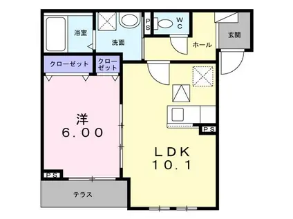 LUCE(1LDK/1階)の間取り写真