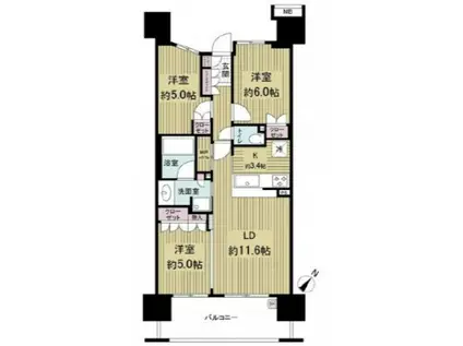 スターコート豊洲(3LDK/6階)の間取り写真