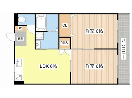 フォルサI号館(2DK/3階)の間取り写真