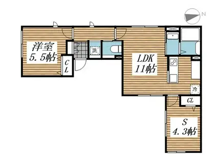 HEIM KOMORELIA(1SLDK/1階)の間取り写真