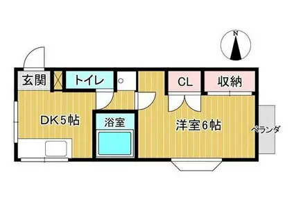 コーポエフワン(1K/1階)の間取り写真