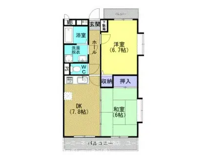 フォーハウス中野(2DK/3階)の間取り写真