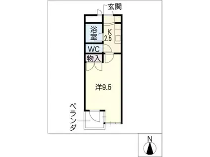 ROOM1922(1K/1階)の間取り写真