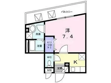 サクセス武庫川(1K/4階)の間取り写真