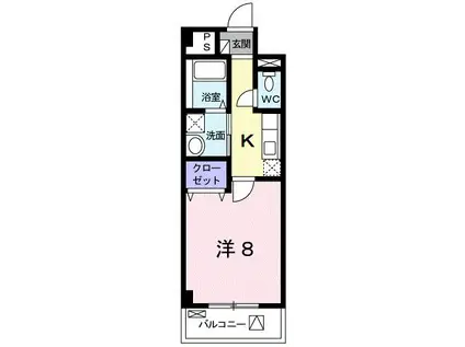 ジェン・ルー(1K/1階)の間取り写真