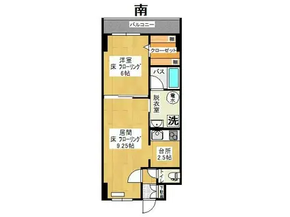 カルム・エ・ペ(1LDK/4階)の間取り写真