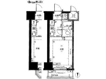 ダイアパレス錦糸町第5(ワンルーム/4階)の間取り写真