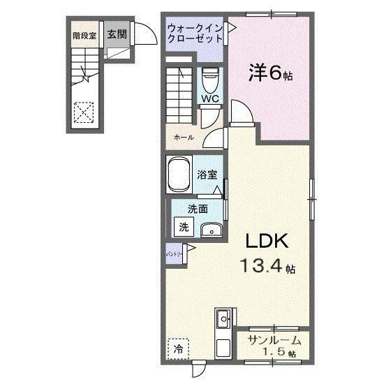 サヅテール 青木島(1LDK/2階)の間取り写真