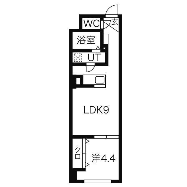 パークヒルズ中央12(1LDK/8階)の間取り写真
