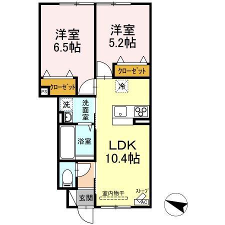 エパティーク(2LDK/1階)の間取り写真