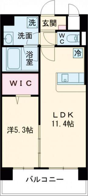 ネクステージ三萩野(1LDK/10階)の間取り写真