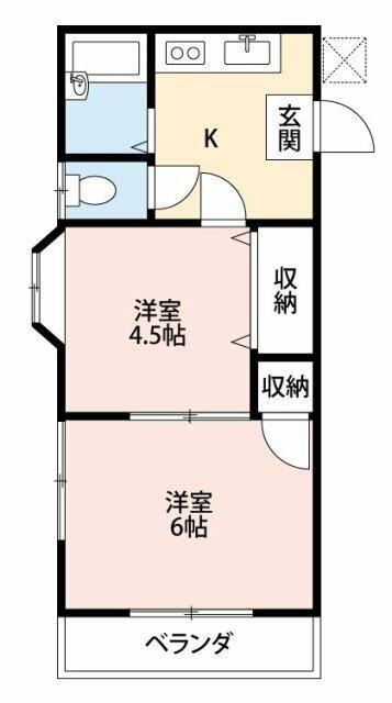 本厚木SOLAMACHI IIDA5(2K/2階)の間取り写真