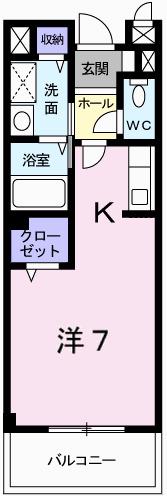 サン・ヴィラ(1K/2階)の間取り写真