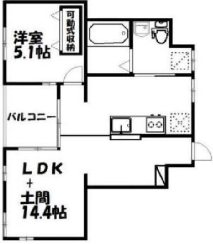 VILLA COZY(1LDK/4階)の間取り写真