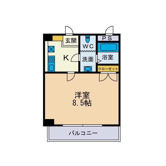 ロイヤルハイツII(1K/1階)の間取り写真