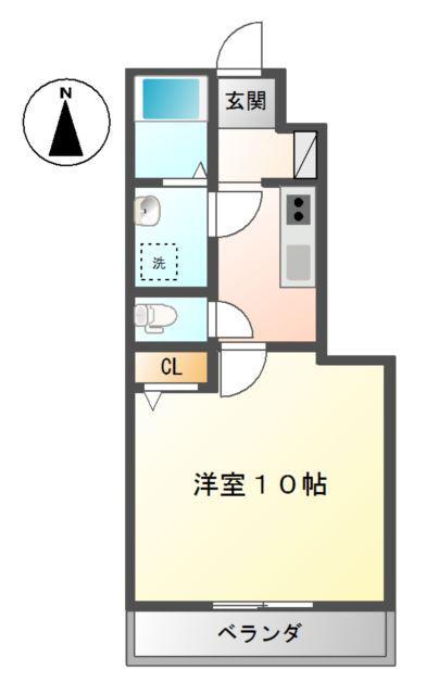 フェリックス(1K/1階)の間取り写真