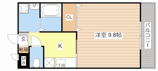 メゾン小西名坂 2番館(1K/2階)の間取り写真