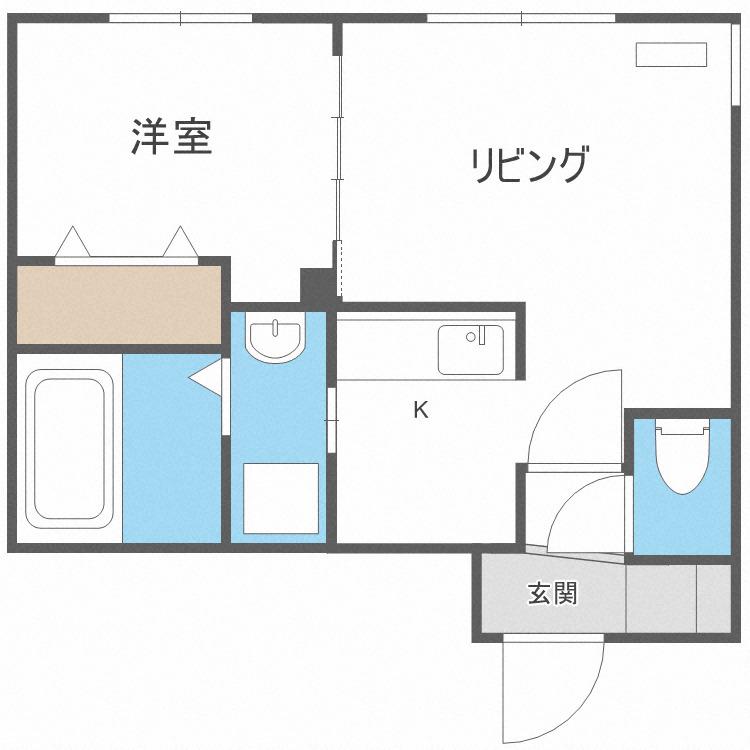 FーHOUSE発寒(1LDK/3階)の間取り写真