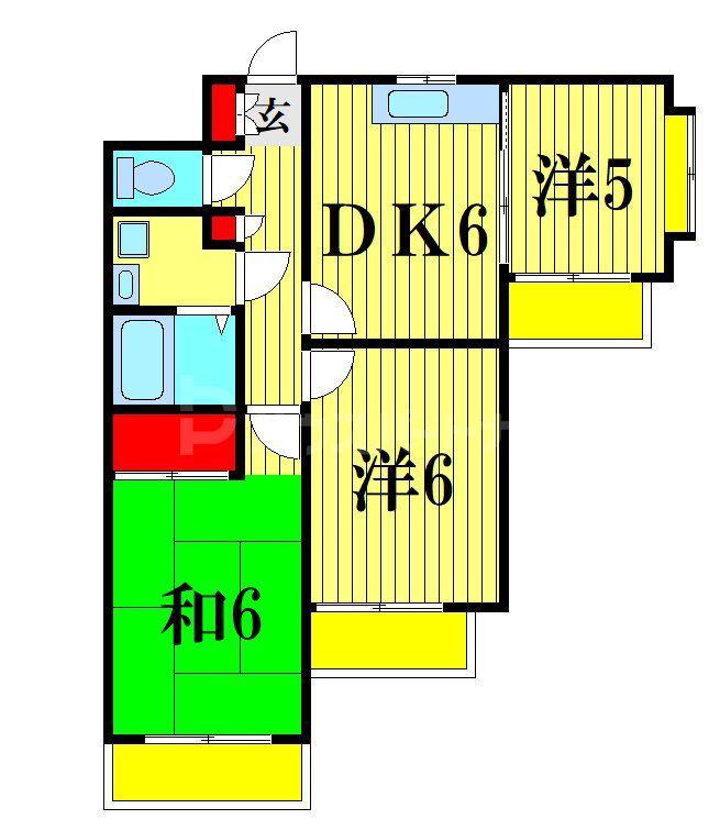 サンヒルズII(3DK/3階)の間取り写真