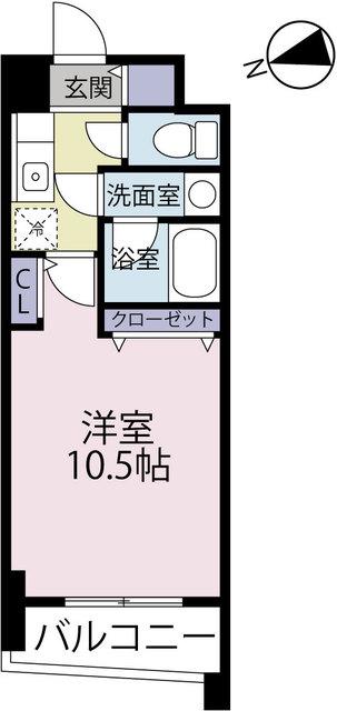 カスタリアタワー肥後橋(1K/17階)の間取り写真